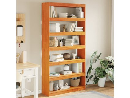Knihovna / dělicí stěna 100 x 30 x 199,5 cm masivní borovice 844136