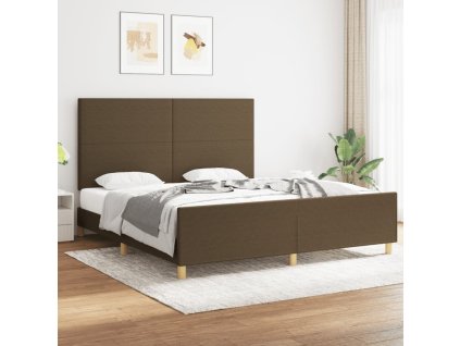Rám postele bez matrace tmavě hnědý 180 x 200 cm textil 3124914
