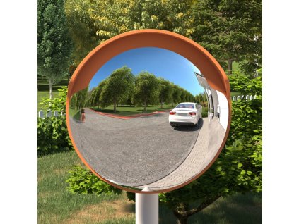 Venkovní konvexní dopravní zrcadlo oranžové Ø30 cm polykarbonát