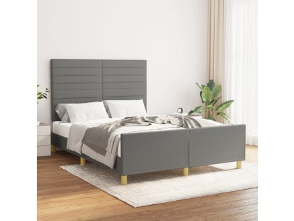 Postel bez matrace tmavě šedá 140 x 200 cm textil 3125139