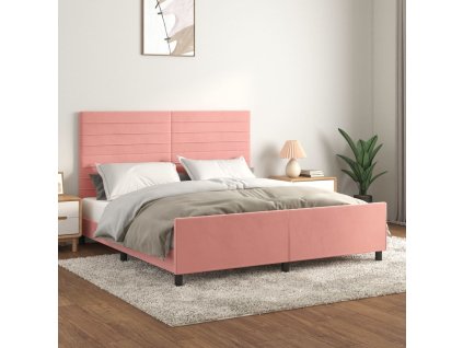 Rám postele s čelem růžový 180x200 cm samet 3125835