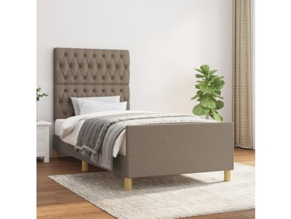 Rám postele bez matrací taupe 90x200 cm textil 3125272