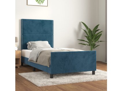 Rám postele bez matrace tmavě modrý 80x200 cm samet 3125664