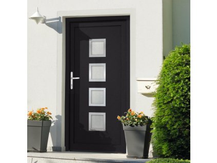 Vchodové dveře antracitové 108 x 208 cm PVC