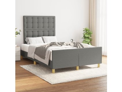 Rám postele bez matrace tmavě šedá 120 x 200 cm textil 3125366