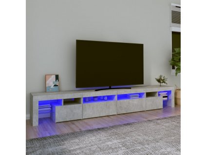 TV skříňka s LED osvětlením betonově šedá 260x36,5x40 cm
