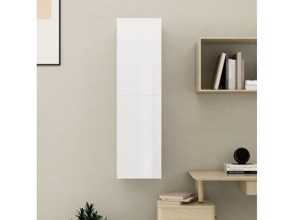 TV stolek bílý s vysokým leskem 30,5 x 30 x 110 cm dřevotříska