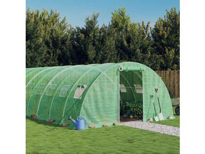 Skleník s ocelovým rámem zelený 48 m² 12 x 4 x 2 m 3188065