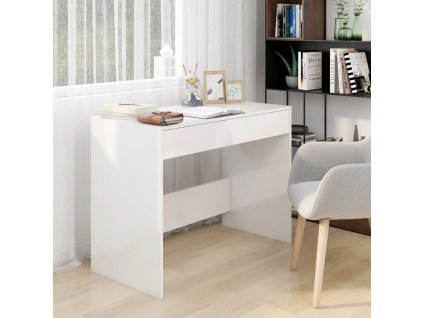 Psací stůl bílý s vysokým leskem 101 x 50 x 76,5 cm dřevotříska