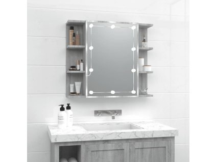 Zrcadlová skříňka s LED šedá sonoma 70 x 16,5 x 60 cm 820452
