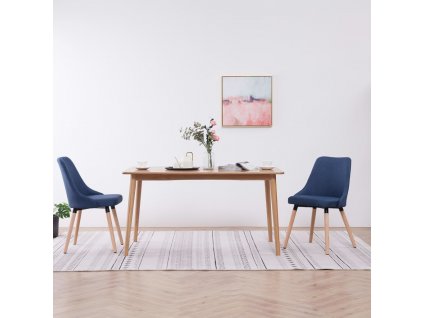 Otočné jídelní židle 2 ks modré textil