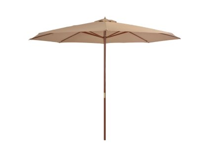 Zahradní slunečník s dřevěnou tyčí 350 cm barva taupe 44530