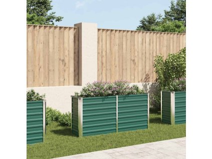 Vyvýšený záhon pozinkovaná ocel 160 x 40 x 77 cm zelený 44849