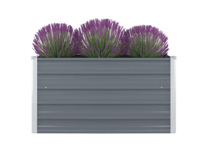 Vyvýšený záhon 100 x 100 x 45 cm pozinkovaná ocel šedý 47022