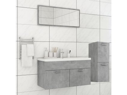 Set koupelnového nábytku betonově šedý dřevotříska