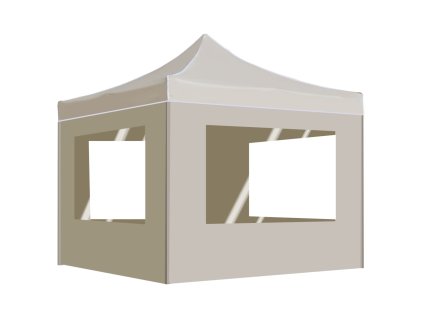 Profesionální skládací party stan + stěny hliník 2x2 m krémový 48930