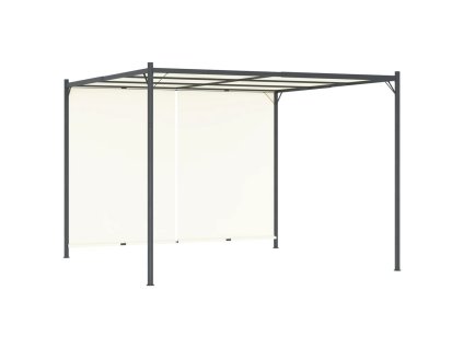 Pergola s nastavitelnou střechou krémově bílá 3 x 3 m ocel 49323