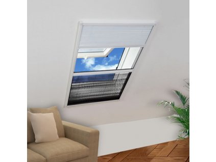 Plisovaná okenní síť proti hmyzu se zástěnou, hliník, 80x100 cm