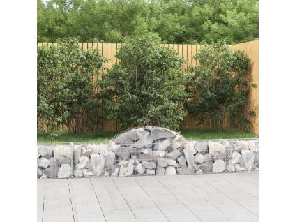 Klenuté gabionové koše 6 ks 200x30x40/60 cm pozinkované železo 3146051