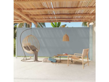 Zatahovací boční markýza 220x600 cm šedá 317980