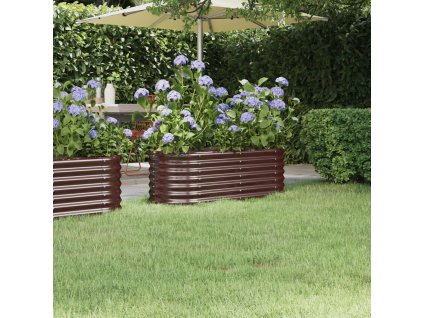 Vyvýšený záhon pozinkovaná ocel 114x40x36 cm hnědý 318865