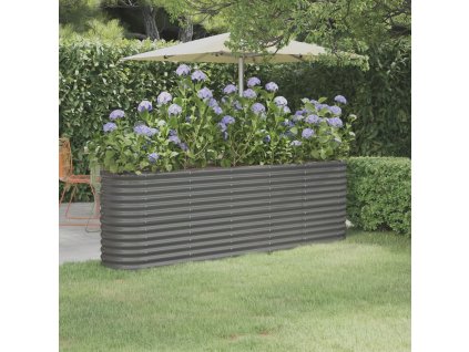 Vyvýšený záhon pozinkovaná ocel 224x40x68 cm šedý 318899