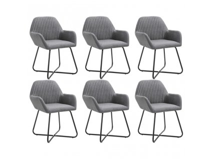 Jídelní židle 6 ks tmavě šedé textil 277097