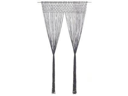 Macramé závěs antracitový 140 x 240 cm bavlna 323991