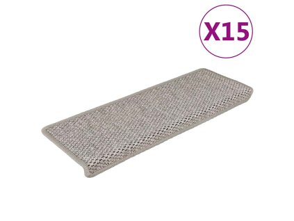 Samolepící nášlapy na schody vzhled sisal 15 ks 65x21x4 cm 326883