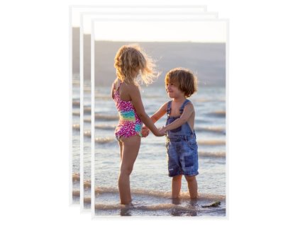 Fotorámečky koláž 3 ks na zeď nebo stůl bílé 21 x 29,7 cm MDF 332340