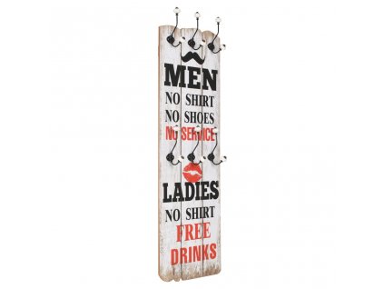 Nástěnný věšák na kabáty MEN LADIES s 6 háčky 120 x 40 cm 245852