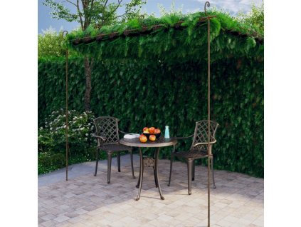 Zahradní pergola hnědá s patinou 4 x 3 x 2,5 m železná 313998