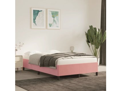 Rám postele růžový 120 x 200 cm samet 347317