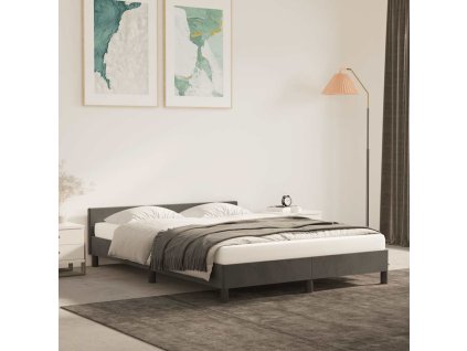 Rám postele bez matrace tmavě šedý 140 x 190 cm samet 347568