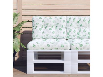 Podušky na palety 2 ks vzor listů textil 360663