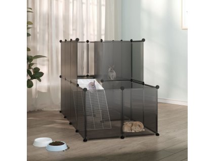 Klec pro malá zvířata černá 142 x 74 x 93 cm PP a ocel 340573