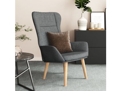 Relaxační židle tmavě šedá textil 341395