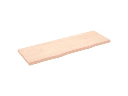 Nástěnná police 180x60x(2-6) cm neošetřené masivní dubové dřevo 363603