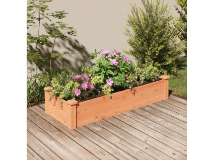 Zahradní vyvýšený záhon s vložkou hnědý 120x45x25cm masiv jedle 364287