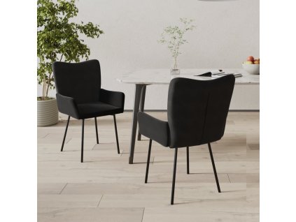 Jídelní židle 2 ks černé samet 344804