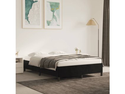 Rám postele bez matrace černý 140 x 190 cm samet 347320