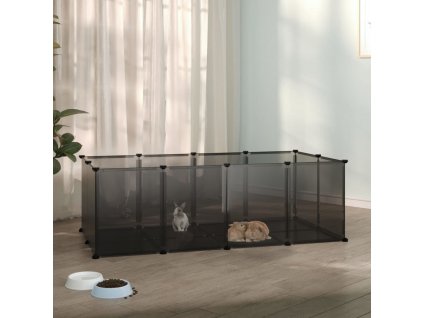 Klec pro malá zvířata černá 144 x 74 x 46,5 cm PP a ocel 340571