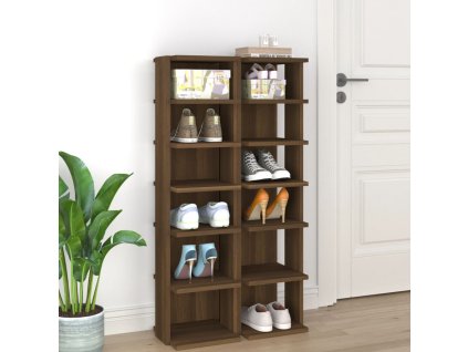 Botníky 2 ks hnědý dub 27,5x27x102 cm kompozitní dřevo 815977