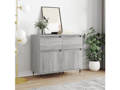 Příborníky 2 ks šedé sonoma 40 x 35 x 70 cm kompozitní dřevo 831145