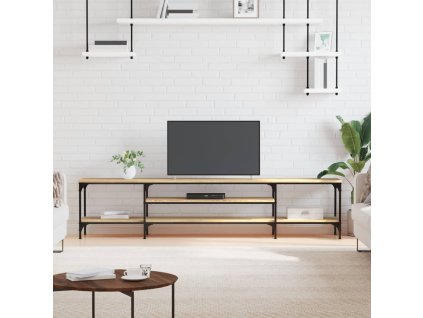TV stolek dub sonoma 201 x 35 x 45 cm kompozitní dřevo a železo 831814