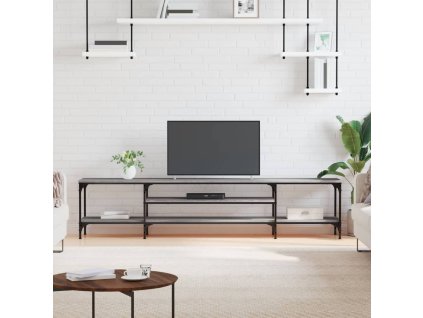 TV stolek šedý sonoma 201x35x45 cm kompozitní dřevo a železo 831816