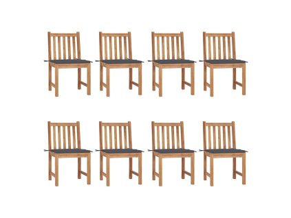 Zahradní židle s poduškami 8 ks masivní teak 3073142