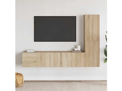3dílný set TV skříněk dub sonoma kompozitní dřevo 3078971