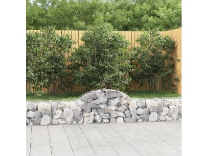 Klenuté gabionové koše 9 ks 200x30x40/60 cm pozinkované železo 3146054