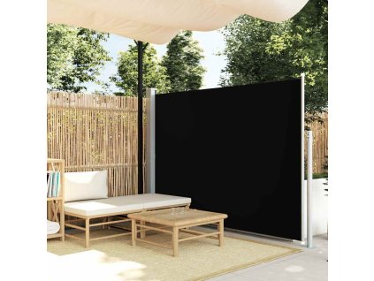 Zatahovací boční markýza / zástěna 160 x 500 cm černá 45460